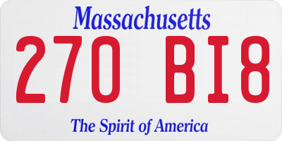 MA license plate 270BI8