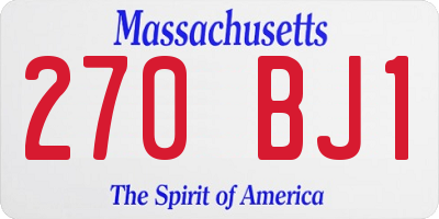 MA license plate 270BJ1