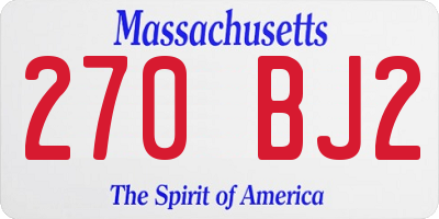 MA license plate 270BJ2