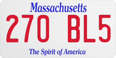 MA license plate 270BL5