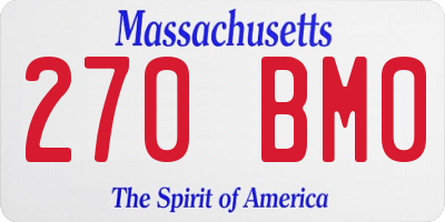 MA license plate 270BM0