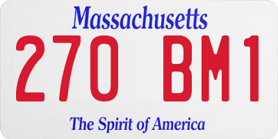 MA license plate 270BM1