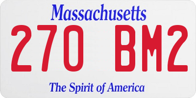 MA license plate 270BM2