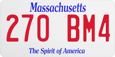 MA license plate 270BM4