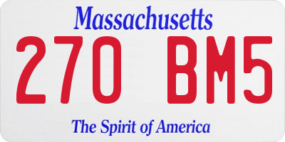 MA license plate 270BM5