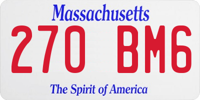 MA license plate 270BM6