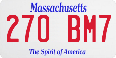 MA license plate 270BM7