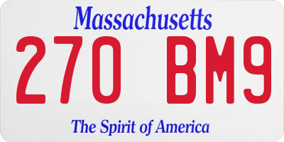 MA license plate 270BM9