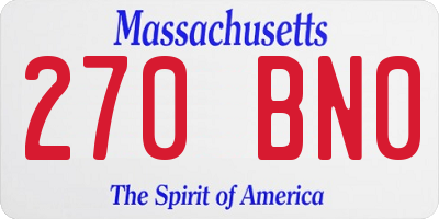 MA license plate 270BN0