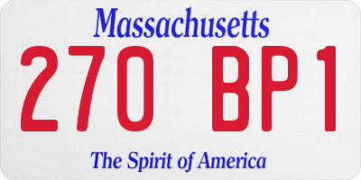 MA license plate 270BP1