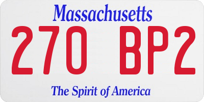 MA license plate 270BP2