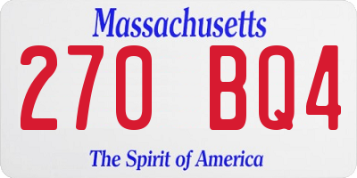 MA license plate 270BQ4
