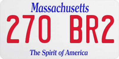 MA license plate 270BR2