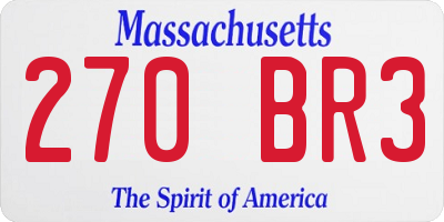 MA license plate 270BR3