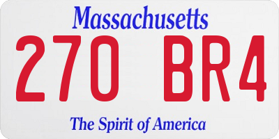MA license plate 270BR4