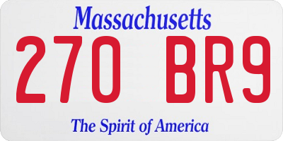 MA license plate 270BR9
