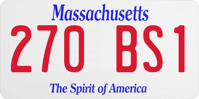 MA license plate 270BS1