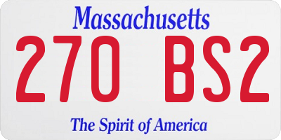 MA license plate 270BS2