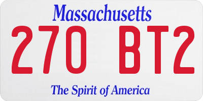 MA license plate 270BT2