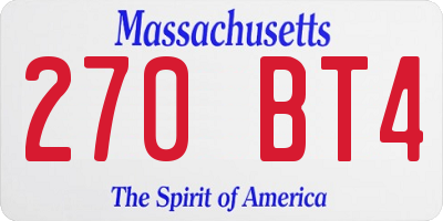 MA license plate 270BT4