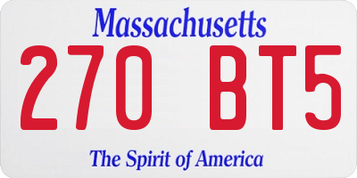 MA license plate 270BT5