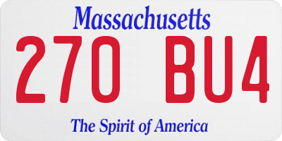 MA license plate 270BU4