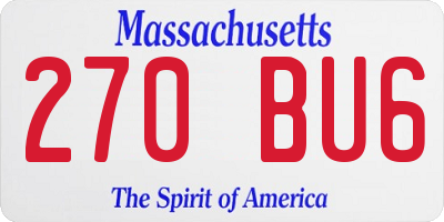 MA license plate 270BU6