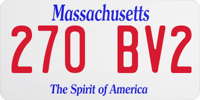 MA license plate 270BV2