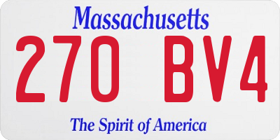 MA license plate 270BV4