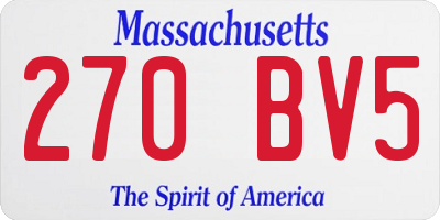 MA license plate 270BV5