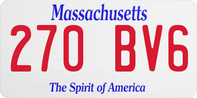 MA license plate 270BV6