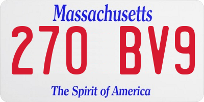 MA license plate 270BV9
