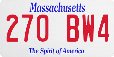 MA license plate 270BW4