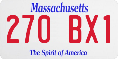 MA license plate 270BX1