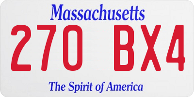 MA license plate 270BX4