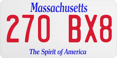 MA license plate 270BX8