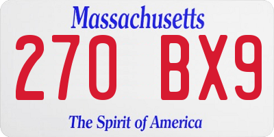 MA license plate 270BX9