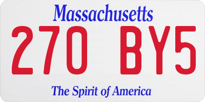 MA license plate 270BY5