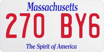 MA license plate 270BY6