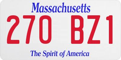 MA license plate 270BZ1