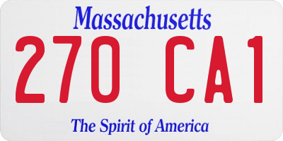 MA license plate 270CA1