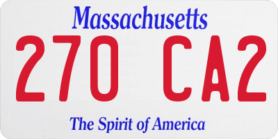 MA license plate 270CA2