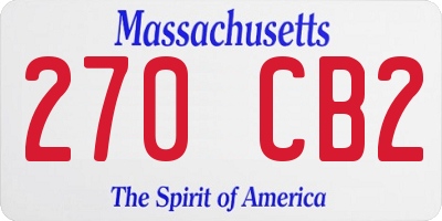 MA license plate 270CB2
