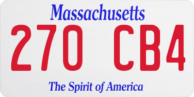 MA license plate 270CB4