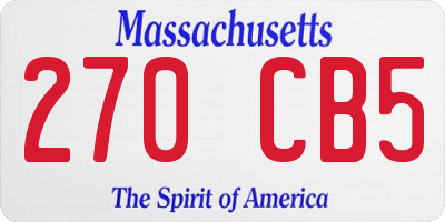MA license plate 270CB5