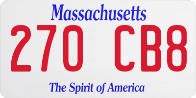 MA license plate 270CB8