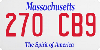 MA license plate 270CB9