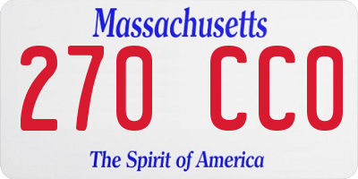 MA license plate 270CC0