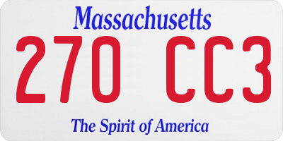 MA license plate 270CC3