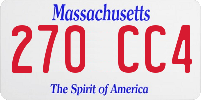 MA license plate 270CC4